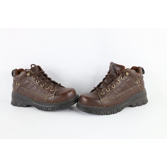 Vintage Grunge Goth EDM Mens Size 9 Distressed Chunky Platform Ankle Boots Brown